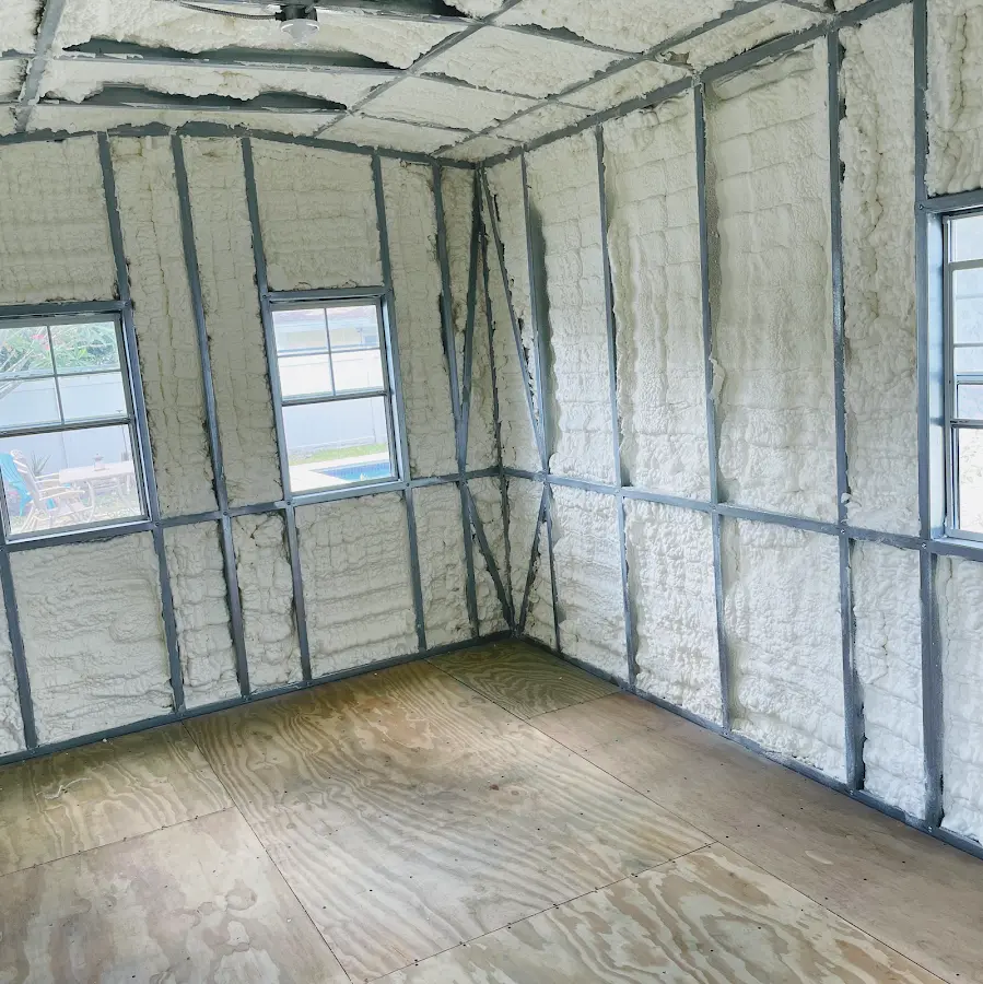 Closed-cell spray foam insulation applied to wall cavities in a residential project in Kennett Square